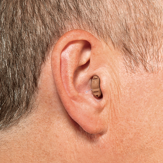 Completely in the canal hearing aid in ear